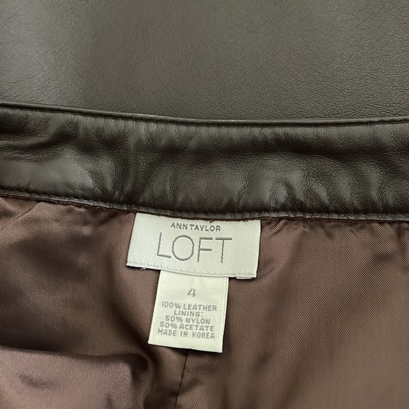 New Ann Taylor Loft brown leather pants, 4 - Picture 3 of 3
